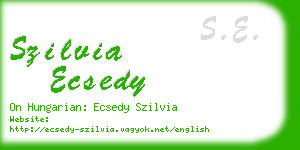 szilvia ecsedy business card